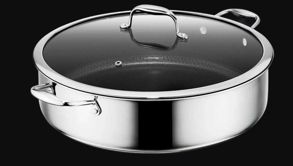 Hybrid Deep Sauté Pan with Lid, 9.5 Litre